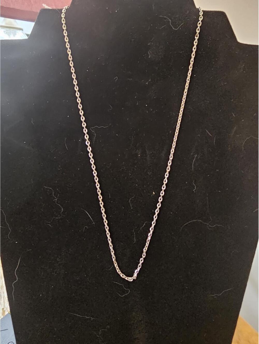 18" Silver Tone Chain Necklace Vintage Costume Jewelry Delicate Link